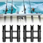 WXYWLIFB Fishing Rod Holder Bracket Tube 3 Rod Rack Wall Mounted Rod Holder Portable Fishing Pole Holders for Boat Truck Kayak Garag (Black)