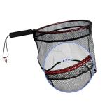 BasicGear Aluminum Fishing Landing Net (Nylon Net Version) – Ultra Soft Nylon Mesh with Lightweight Frame, EVA Floating Non-Slip Grip, Anti-Loss Rope & D-Ring, Fish-Friendly