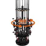 KastKing V16 Rotating Fishing Rod Holder for Garage, Floor Rack Holds Up to 16 Rods & Combos, Space-Saving Pole Organizer with Foam, Durable ABS, Fishing Gear Storage Gift for Men