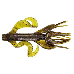 Yamamoto 4" Kreature Realistic Soft Plastic Fishing Lure Baits with Wings and Free-Flowing Skirt - 7 Pack, Green Pumpking with Purple and Small Copper, GREEN PUMPKIN W/ PURPLE & COPPER FLAKE (7 PACK)