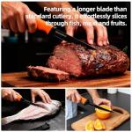 BasicGear Fishing Fillet Knife Set of 2 – 7” 440C Stainless Steel Blade with Non-Stick Coating, Ergonomic Non-Slip Handle, Sheath, and Sharpener – For all fish types