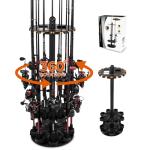 KastKing V16 Rotating Fishing Rod Holder for Garage, Floor Rack Holds Up to 16 Rods & Combos, Space-Saving Pole Organizer with Foam, Durable ABS, Fishing Gear Storage Gift for Men