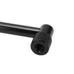 Fishing Rod Pod Stand Holder Aluminum Alloy Fishing Pole Pod Stand Crossbar Bracket Portable Sturdy Universal Thread Design for Outdoor Fishing Rivers Lakes Oceans Boats Black (2 Heads 30cm)