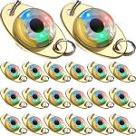 Skylety 20 Pieces LED Fishing Lures Lighted Fishing Spoons Underwater Flasher Bass Halibut Saltwater Trolling Deep Drop LED Lighted Bait Flasher