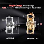 Maxcatch AVID PRO Fly Fishing Reel with CNC-machined Aluminum Body Super Large Arbor Design-3/5, 5/7, 7/9, 9/11 Weights (Gold, 3/5wt)