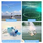 Handmade American Cast Net, BalanZze Casting Fishing Net for Bait Trap Fish, Throw Nets with Zinc Sinker Weights for Freshwater & Salt Water (3/4/5/6/8/9/10 Ft, 1/2 Inch Mesh Size)