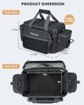 Gonex Fishing Tackle Bags for Saltwater & Freshwater, Fishing Gear Storage Bag with Water Resistant Bottom Suitable for 3600 3700 Size Tackle Box (Black)