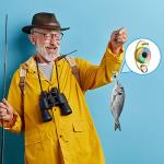 Skylety 20 Pieces LED Fishing Lures Lighted Fishing Spoons Underwater Flasher Bass Halibut Saltwater Trolling Deep Drop LED Lighted Bait Flasher