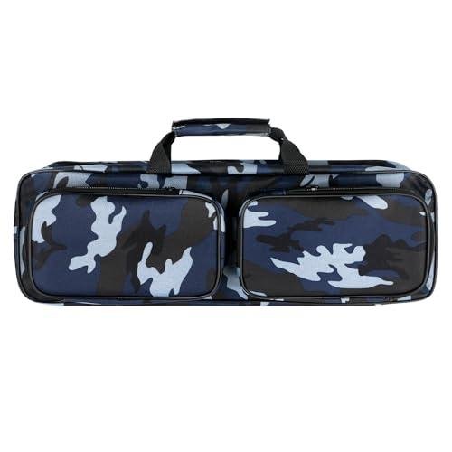 mouhike 17-inch Fishing Tackle Carrier Bag with 2 Front Storage Pockets for Telescopic Rod, Travel Large Capacity Carry Handbag for Collapsible Fishing Tool Accessory