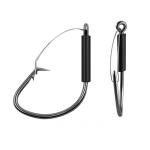 Natufish 25-Pack 2X Strong Weedless Wacky Rig Hooks - Ultra Sharp Neko Rig Circle Weedless Hooks for Bass & Catfish,Saltwater & Freshwater （1#_25PCS）