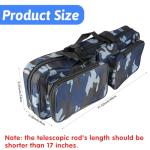 mouhike 17-inch Fishing Tackle Carrier Bag with 2 Front Storage Pockets for Telescopic Rod, Travel Large Capacity Carry Handbag for Collapsible Fishing Tool Accessory