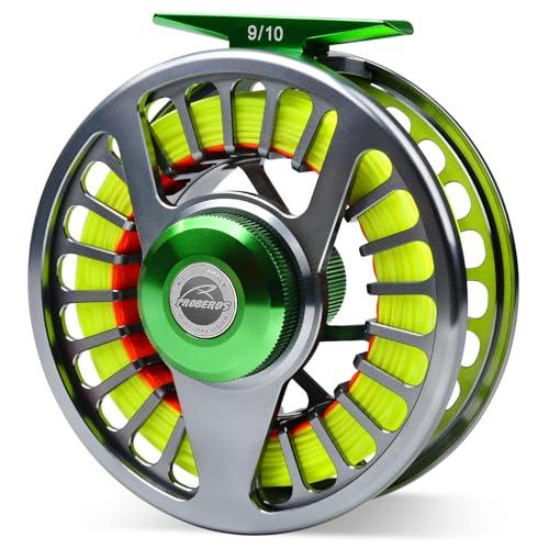 BAIKALBASS Fly Fishing Reel Fly Reels - Large Arbor CNC-Machined Aluminum Alloy Body Light Weight with Fly Line Pre-Loaded Reel Combo（7/9wt Silver）