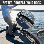 Retractable Rod Straps for Fishing Rods, Gunwale/Deck Mount Self-Retracting Tie-Down Straps, F14200 Rod Saver Strap Fishing Rod Holder, Fishing Pole Holders for Boat Deck, Black - 1 Pack