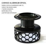 Fishdrops Spinning Fishing Reels 12+1BB Ultra Lightweight Spinning Reel Carved Aluminum Spool Affordable Smooth Reels