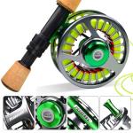 BAIKALBASS Fly Fishing Reel Fly Reels - Large Arbor CNC-Machined Aluminum Alloy Body Light Weight with Fly Line Pre-Loaded Reel Combo（7/9wt Silver）