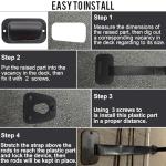 Retractable Rod Straps for Fishing Rods, Gunwale/Deck Mount Self-Retracting Tie-Down Straps, F14200 Rod Saver Strap Fishing Rod Holder, Fishing Pole Holders for Boat Deck, Black - 1 Pack