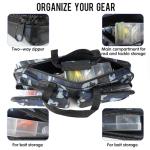 mouhike 17-inch Fishing Tackle Carrier Bag with 2 Front Storage Pockets for Telescopic Rod, Travel Large Capacity Carry Handbag for Collapsible Fishing Tool Accessory