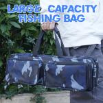 mouhike 17-inch Fishing Tackle Carrier Bag with 2 Front Storage Pockets for Telescopic Rod, Travel Large Capacity Carry Handbag for Collapsible Fishing Tool Accessory