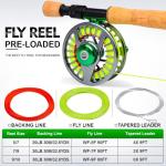 BAIKALBASS Fly Fishing Reel Fly Reels - Large Arbor CNC-Machined Aluminum Alloy Body Light Weight with Fly Line Pre-Loaded Reel Combo（7/9wt Silver）