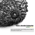 Dovesun Fishing Net Fish Landing Net Foldable Fishing Replacement Net for Freshwater Saltwater Fishing Net Replacement Netting Black Color Handle/Frame Not Included