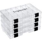 Tripquips 3600 Tackle Trays, Plastic Storage Organizer Box with Removable Dividers - Tackle Boxes - Fishing Tackle Storage - 3700 Tackle Trays - 2 Packs/4 Packs Box Organizer-3600 4 Packs
