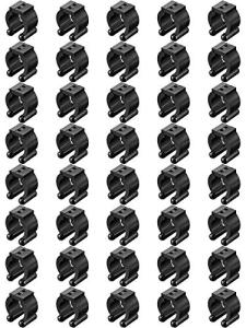 Skylety 40 Pieces Fishing Rod Clips Billiards Cue Clip Pole Rod Holder for Fishing Billiards Snooker Pool Cue Locating Supplies, Black