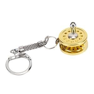 VBESTLIFE Mini Fishing Reel Keychain, Aluminum Alloy Fly Reel Key Ring Keychain Pendant Decorative Anglers