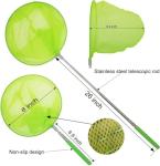 2 Pack Kids Telescopic Butterfly Fishing Nets for Kids Catching Butterfly Net Outdoor Tools for Catching Fish Ladybird, Extendable 34 Inches and Anti Slip Grip