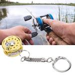 VBESTLIFE Mini Fishing Reel Keychain, Aluminum Alloy Fly Reel Key Ring Keychain Pendant Decorative Anglers