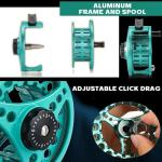 Sougayilang Fly Fishing Combo, 4 Piece Fly Rod and CNC Machined Aluminum Alloy Reel Complete Starter Package with Rod Bag-Turquoisee-#8