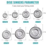 Disc Sinkers Fishing Weights Coin Sinkers Saltwater Surf Fishing Weights Bottom Fishing Drifting Trolling Catfishing Fishing Sinkers Weights Saltwater Tackle 1oz 2oz 3oz 4oz 5oz 6oz 8oz