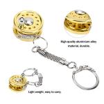 VBESTLIFE Mini Fishing Reel Keychain, Aluminum Alloy Fly Reel Key Ring Keychain Pendant Decorative Anglers