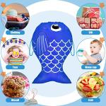 Shappy Fishing Party Favor Fish Drawstring Bags Fish Themed Gift Bag Little Fisherman Candy Goody Treat Bag for Kids Girl Boy (Simple, 16 Pieces)