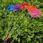 2 Pack Kids Telescopic Butterfly Fishing Nets for Kids Catching Butterfly Net Outdoor Tools for Catching Fish Ladybird, Extendable 34 Inches and Anti Slip Grip