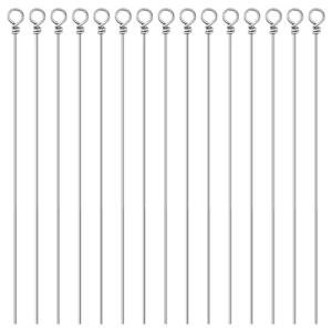 100 Pack Fishing Looped Spinner Shaft, Stainless Steel Wire Spinner Baits 160 * 0.7mm Fishing Lure Making Supplies Lure Making Kit Rigs for Freshwater Saltwater Bass Trout Walleye Salmon Catfish