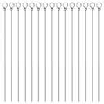 100 Pack Fishing Looped Spinner Shaft, Stainless Steel Wire Spinner Baits 160 * 0.7mm Fishing Lure Making Supplies Lure Making Kit Rigs for Freshwater Saltwater Bass Trout Walleye Salmon Catfish