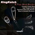 KingKatch Ultralight Fishing Rod 6’0” UL, 2-Piece Spinning & Casting Rod, Carbon Graphite Lightweight Blank, Sensitive Fast Action Trout Rod, Black Fishing Pole with Red Triangle EVA Handle