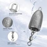 THKFISH Fishing Weights Sinkers, Bullet Fishing Sinkers with Swivel Rolling Slip Sinkers Sliding Weights for Bass Fishing Pitching and Flipping Texas Rigs Saltwater Freshwater Fishing, 3.5g-20g