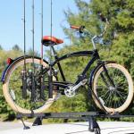 Motionchic Adjustable Fishing Rod Holders for Bike 4 Tube Wall Mounted Fishing Rod Holders for Boat, Golf Cart, Garage, Kayak, Crate, Wagon & Rv, with Mounting Screws and Elastic Cords(Black)