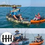 Motionchic Adjustable Fishing Rod Holders for Bike 4 Tube Wall Mounted Fishing Rod Holders for Boat, Golf Cart, Garage, Kayak, Crate, Wagon & Rv, with Mounting Screws and Elastic Cords(Black)