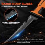 KastKing Ultimate Angler 5" Bait Knife, Razor Sharp Corrosion-resistant Vanadium Stainless Steel Blade, Fishing Knife with Dual Edge & Non-slip Handle, Includes Sheath with Sharpener & Carabiner