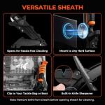 KastKing Ultimate Angler 5" Bait Knife, Razor Sharp Corrosion-resistant Vanadium Stainless Steel Blade, Fishing Knife with Dual Edge & Non-slip Handle, Includes Sheath with Sharpener & Carabiner