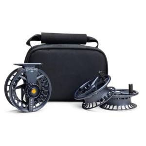 LAMSON | Liquid S-Series Size -7+ Fly Fishing Reel 3 Pack | All-Water | 1 Reel & 2 Bonus Spools + Carrying Case | Large Arbor Powerful Sealed Drag, Pressure Cast Aluminum | Daybreak | 6wt 7wt 8wt Size