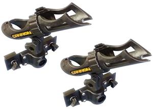 2X Rod Holder for Tracker Boat Versatrack System - with Cannon Rod Holder Installed