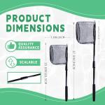 Fishing Net 2 Pack Retractable Lightweight Landing Net with Aluminum Rod Handle Kids Fishing Nets for Youth Catch and Release Butterfly Nets(Blue+Red)