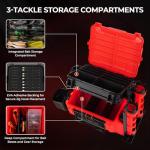 MadBite By KastKing RigHub Portable Tackle Storage Box, Adjustable Rod Holder, Cup Holder, Removable Dividers, Ideal for Fishing Lures and Gear Storage, Kayak Fishing, Ice Fishing