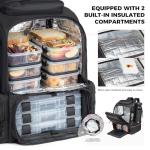 WANOON Fishing Tackle Backpack 45L - Waterproof with Insulated Bait Pocket & Rod Holders | Family Anglers & Novices for Freshwater & Day Fishing Trips