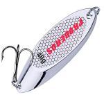 PROBEROS Fishing Spoons Lures Bass Baits Jigging Bait Tackle with Treble Hooks Hard Metal Spoon Fishing Lure Weight Pick 10 Pcs/Pack 1.4oz Silver