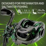 Fishing Baitcasting Reel, Baitcaster Fishing Reels with 18+1BB Stainless Steel Ball Bearings,Magnetic Braking System for Fishing Saltwater Freshwater, Available in 7.2:1 (A:Left-7.2:1)