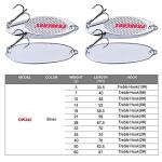 PROBEROS Fishing Spoons Lures Bass Baits Jigging Bait Tackle with Treble Hooks Hard Metal Spoon Fishing Lure Weight Pick 10 Pcs/Pack 1.4oz Silver
